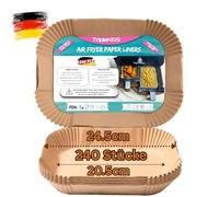 Carta da forno per friggitrice ad aria calda Triple K&s, compatibile con Ninja AF300EU AF400EU SL400EU AF500EU, altre friggitrice ad aria calda COSORI Philips Cecotec Midea Russell Hobbs Airfryer (240