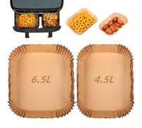 Carta da forno per Moulinex Dual Easy Fry XXL 11L, Accessori per Gidgimo Air Fryer XXL 10L (6L + 4L), Carta per doppia frittoia a aria 6,5L/4,5L