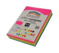 Carta da fotocopie colorata fluoro A4 versatile di qualità premium arcobaleno, 7