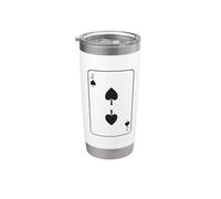 Carta da Gioco 2 di Picche Illustrazione Minimal Bicchiere termico in acciaio inox doppia parete