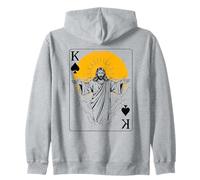 Carta da Gioco Gesù Re di Picche Fede Cristiana Felpa con Cappuccio
