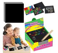 Carta da grattare arcobaleno, fogli da grattare neri, biglietti per appunti, tagliere per ragazze e ragazzi dai 3 anni in su, arti e mestieri, per compleanni, Halloween, giochi di festa di Natale
