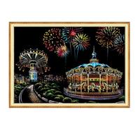 Carta da Grattare Nera per Bambini - Fogli con Punti di Riferimento della Città, Set di Carta da Grattare Creativa | Artigianato Fai-da-Te, Tavolo da Disegno, Doodle, Regalo di Com