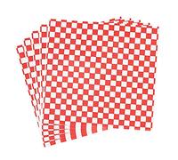 Carta da Imballaggio Per Alimenti, 100 Fogli di Carta Alimentare Confezione da Per Cestelli a Scacchi, Per Uso Alimentare a Prova di Grasso Carta Antiaderente, per Hamburger Panini (Rosso)
