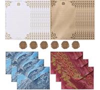 carta da lettere con busta, 20 bellissimi fogli di carta da lettera vintage con 6 buste, sigilli di ceralacca autoadesivi, carta vintage a righe per inviti e lettere d'amore, partecipazioni matrimonio