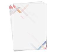 Carta da lettere Younikat Geometria I 50 fogli carta decorata formato DIN A4 I Moderno blu rosso forme grafiche I dv021