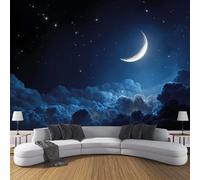Carta Da Parati 200L × 140A Cm Tema Universo Cielo Stellato Fotomurali 3D Effetto Cielo Notturno Luna Nuova Fotomurale Marina Decorazione Da Grande Parete Fotografica Per Camera Da Letto Soggiorno