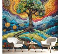 Carta Da Parati 200X140Cm Albero Del Vortice Fotomurali Seta Murale Alla Decorazione Da Muro Xxl Poster Cameretta Per Camera Da Letto Soggiorno Paesaggio Astratto 3D Pittura Colore