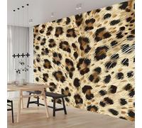Carta da Parati 250 x 175 cm Leopardo Giallo Fotomurali in TNT 3D Effetto Ghepardo Marrone Fotomurale Moderna Decorazione da Parete per Camera da Letto Soggiorno E68