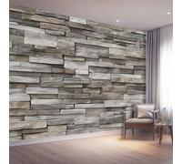 Carta da Parati 250 x 175 cm, Muro Di Pietra Primo Piano Strutturato Poster Giganti da Parati Sfondo Murale Fotografica per Soggiorno Camera Camera dei Bambini Decorazione, Grigio Marrone