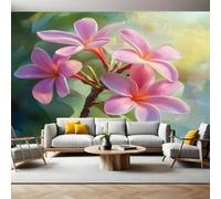 Carta da Parati 250x175 cm Plumeria di fiori Fotomurale Art Sfondo TNT Murale Fotografica per Soggiorno Camera Ristorante Ufficio Camera dei Bambini e Decor da Parete