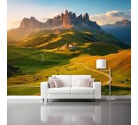 Carta da parati 300 x 218 cm, Natura Architettura Vette montuose Design, Colorato Murale alla moda Decorazione Muro Design per Parete del soggiorno, della camera da letto, della cameretta dei bambini