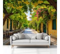 Carta da Parati 368x254 cm Moderna Fotomurali Strade Cittadine Di Atene Grecia Verde Art Murale alla Moda Decorazione da Muro Poster Gigante Design Carta per Pareti Camere da Letto