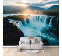 carta da parati 3d 250x180cm Fiume Cascata carta da parati geometrica Decorazione murale 3D su tela pittorica senza giunture, ideale per soggiorno o parete dietro TV EB24-1576