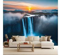 carta da parati 3d 250x180cm Nuvole A Cascata carta da parati geometrica Decorazione murale 3D su tela pittorica senza giunture, ideale per soggiorno o parete dietro TV EB24-1414