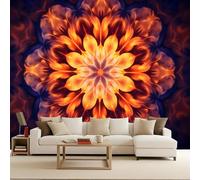 carta da parati 3d 250x370cm Fiori Geometrici Colorati carta da parati per cucina Pannelli su tela effetto olio, unione continua e invisibile, perfetti per camera da letto moderna EB24-2079