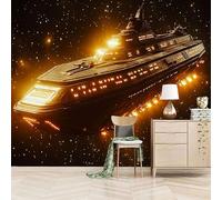 carta da parati 3d 500x280cm Battaglia Navale Di Fantascienza carta da parati cucina Arte murale su tela 3D senza giunture visibili, perfetta per la parete della camera matrimoniale EB24-10814