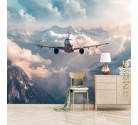carta da parati 3d 500x280cm Cielo Dell'aeroplano carta da parati cucina Arte murale su tela 3D senza giunture visibili, perfetta per la parete della camera matrimoniale EB24-7763