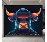 carta da parati 3d 500x280cm Mucca Meccanica Di Fantascienza carta da parati cucina Arte murale su tela 3D senza giunture visibili, perfetta per la parete della camera matrimoniale EB24-4156