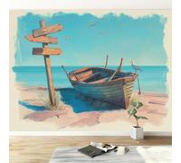 Carta da parati 3D a tema razzo per camera da letto, spazio, tessuto non tessuto, blu e rosso, per soggiorno, con motivo a cartoni animati per ragazzi, decorazione murale a tema spazio, 200 cm x 140 c