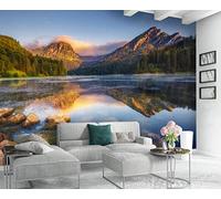 Carta Da Parati 3D Alba Del Sole Sul Lago 350x250cm Fotomurali Poster Gigante Design Murale Decorazione -MIWEI Wallpaper-ZXY-26142