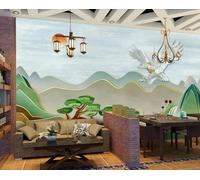 Carta Da Parati 3D Albero Linea Bianco Volante Aquila 350x250cm Fotomurali Poster Gigante Design Murale Decorazione -MIWEI Wallpaper-ZXY-09033