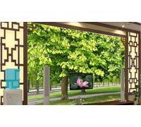 Carta Da Parati 3D Albero Verde Foresta Montagna Sentiero Fotomurali Murale Decorazione Sfondo Custom Wallpaper -songqians-16733-200cmx140cm