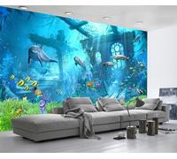Carta Da Parati 3D Architettura Del Mondo Sottomarino Fotomurali Murale Decorazione Sfondo Custom Wallpaper -songqians-12172-330cmx245cm