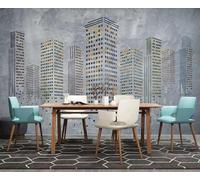 Carta Da Parati 3D Architettura Della Città Grigia 350x250cm Fotomurali Poster Gigante Design Murale Decorazione -MIWEI Wallpaper-ZXY-11076