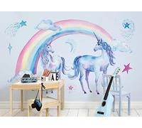Carta Da Parati 3D Arcobaleno Unicorno Cavallo Fotomurali Murale Decorazione Sfondo Custom Wallpaper -songqians-25878-300cmx210cm