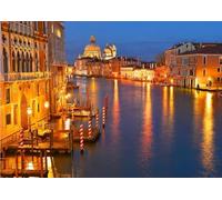 Carta da parati 3D autoadesiva con vista notturna di una città sull'acqua, adesivi murali per la decorazione di camera da letto e soggiorno
