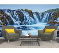 Carta Da Parati 3D Cascate Dell'Isola 450x300cm Fotomurali Poster Gigante Design Murale Decorazione -MIWEI Wallpaper-ZXY-19881