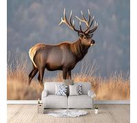 Carta da parati 3D Cervo Carta da Parati Camera da Letto Il Cervo, Un Animale Naturale Delle Praterie Fotomurali in TNT Decor da Muro Poster Giganti da Parete Soggiorno Camera Murale 150x105 cm