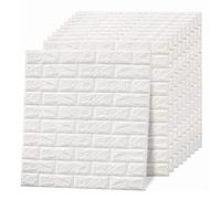 Carta da Parati 3D con Mattoni Staccabili e Incollabili, 10 Pezzi Pannelli da Muro in Mattoni Bianchi Autoadesivi, Carta da Parati Rimovibile in Schiuma PE Impermeabile Verniciabile per Pareti TV Came