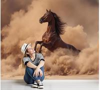 Carta da parati 3D con motivo a cavallo nel deserto e nella tempesta di sabbia, decorazione da parete per camera da letto per ragazzi e ragazze, soggiorno, ufficio, corridoio, carta da parati fotograf