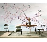 Carta Da Parati 3D Dipinto Di Fiori E Uccelli In Stile Americano Fotomurale Tessuto Non Tessuto Murali Soggiorno Camera Da Letto Decorazione Murale 150(W) X105(H) Cm