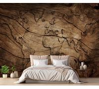 Carta Da Parati 3D Effetto Legno Mappa Del Mondo 250x175cm Fotomurali Decorazione Muro Poster Gigante Design Murali -ZXCHEE-MZ01776