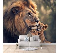 Carta da Parati 3D Effetto Leone Cucciolo Carta Parati Leone Fotomurale Tessuto non Tessuto Nessun Supporto Adesivo Resistente Impermeabile Facile da Pulire Adatto per Caffè Ufficio 300x256 cm
