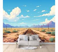 Carta da Parati 3D Effetto Montagna Tracce Carta Parati Natura Fotomurale Tessuto non Tessuto Nessun Supporto Adesivo Resistente Impermeabile Facile da Pulire Adatto per Caffè Ufficio 200x140 cm