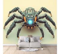 Carta da Parati 3D Effetto Ragno Meccanico Carta Parati Insetti Fotomurale Tessuto non Tessuto Nessun Supporto Adesivo Resistente Impermeabile Facile da Pulire Adatto per Caffè Ufficio 300x256 cm