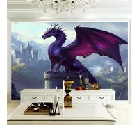 Carta Da Parati 3D Foto Murale Autoadesiva Stile Fantasy Drago Viola Wall Photo Art Poster Da Parete Adesivi Murali Per Soggiorno Tv Divano A Tema Hotel 500 x 280 cm (W x H)