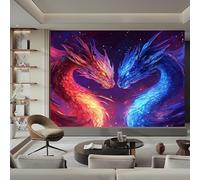 Carta Da Parati 3D Foto Murale Autoadesiva Stile fantasy Drago Wall Photo Art Poster Da Parete Adesivi Murali Per Soggiorno Tv Divano A Tema Hotel 400 x 280 cm (W x H)