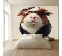 Carta Da Parati 3d Fotomurale Animale porcellino d'India Murali Per Soggiorno Divano Tv Hotel A Tema Corridoio Di Lusso Sfondo Dipinto Murale 350cm (L) X256cm (A)137 x 100 inch