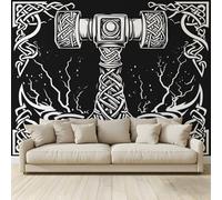 Carta da Parati 3D Fotomurale Antiche rune bianco nero Fotografica Tessuto Non Tessuto Design per Pareti Camera Soggiorno Divano Tv Hotel Corridoio Lusso Sfondo Dipinto Murale 250 x 175 cm