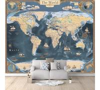 Carta da parati 3D Fotomurali Murale alla moda Decorazione da Muro Poster Gigante Design Moda Carta per pareti Mappa Del Mondo Terra Oceano - 350x256 cm