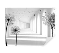 Carta da parati 3d, fotomurali premium 260x180 cm, stile 3D tunnel e denti di leone, carta da parati 3d per camera letto, soggiorno, u37803