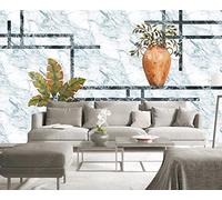 Carta Da Parati 3D Geometria Delle Piante In Vaso Fotomurali Gigante Design Muro Poster Decorazione -ZX00758-200x140cm