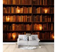 Carta da Parati 3D Libreria Libri Antichi 500x280 cm Murale Poster Grande, Carta Parati Fotomurale Stampata 3D per Soggiorno, Camera Letto, Sala Pranzo