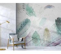 Carta Da Parati 3D Linea Di Piuma Acquerello 250x175cm Fotomurali Poster Gigante Design Murale Decorazione -MIWEI Wallpaper-ZXY-07086