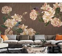 Carta Da Parati 3D Linea Fiore Uccello Retro 200x140cm Fotomurali Poster Gigante Design Murale Decorazione -MIWEI Wallpaper-ZXY-13898